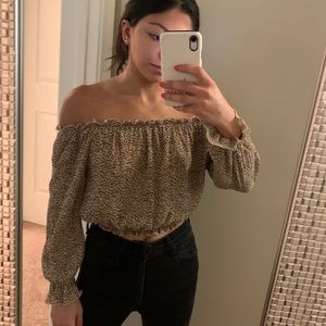 Princess Polly Tops - off the shoulder leopard print top Princess Polly Tops - off the shoulder leopard print top